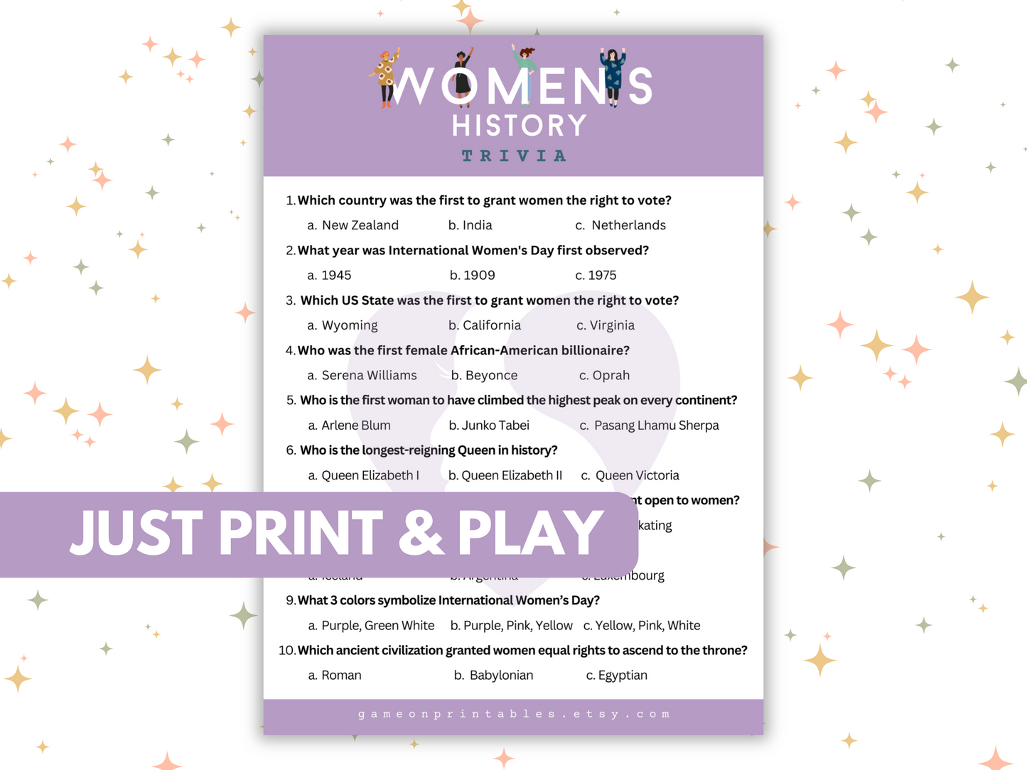 Womens history month trivia