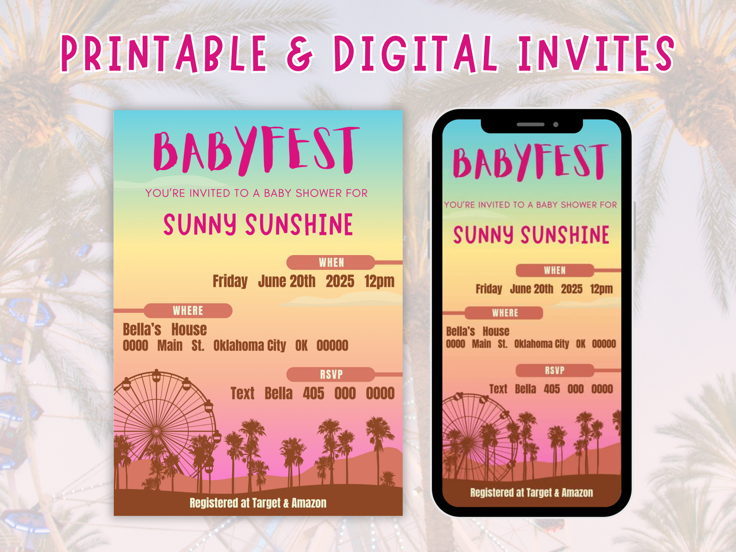 babyfest festival baby shower invitation