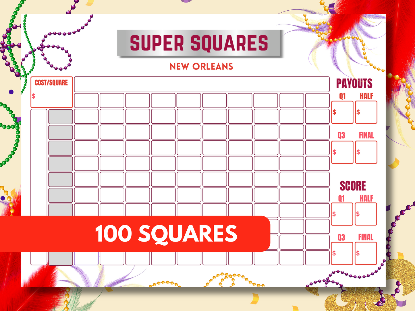 Football Pool Squares
