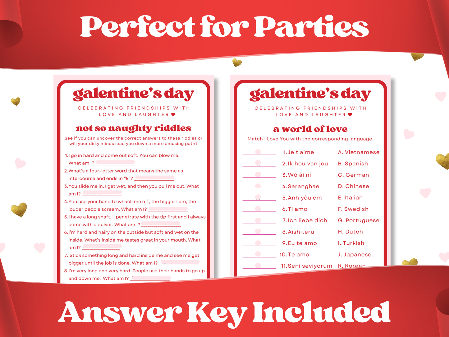 galentine valentine printable party games