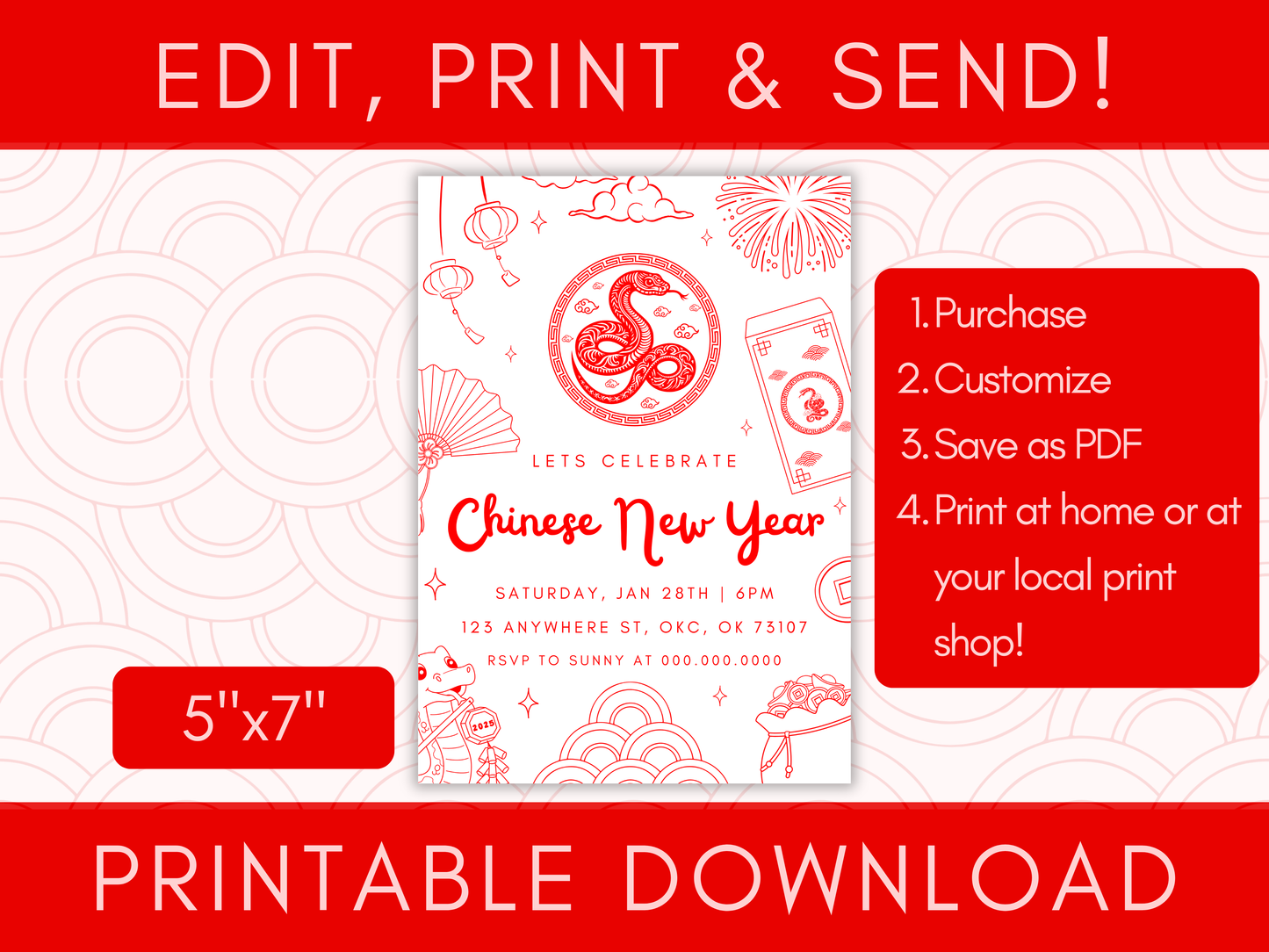 Chinese New Year Party Invitation