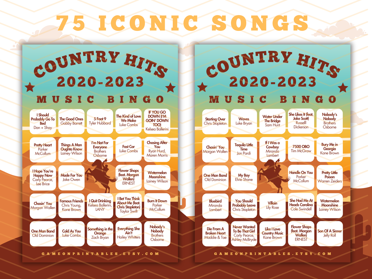 New Country Music Bingo With Playlist