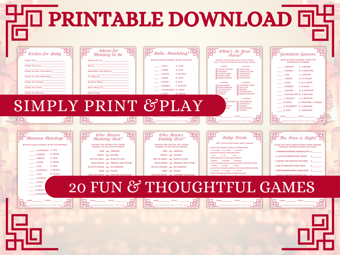 Dragon Baby Shower Printable Games