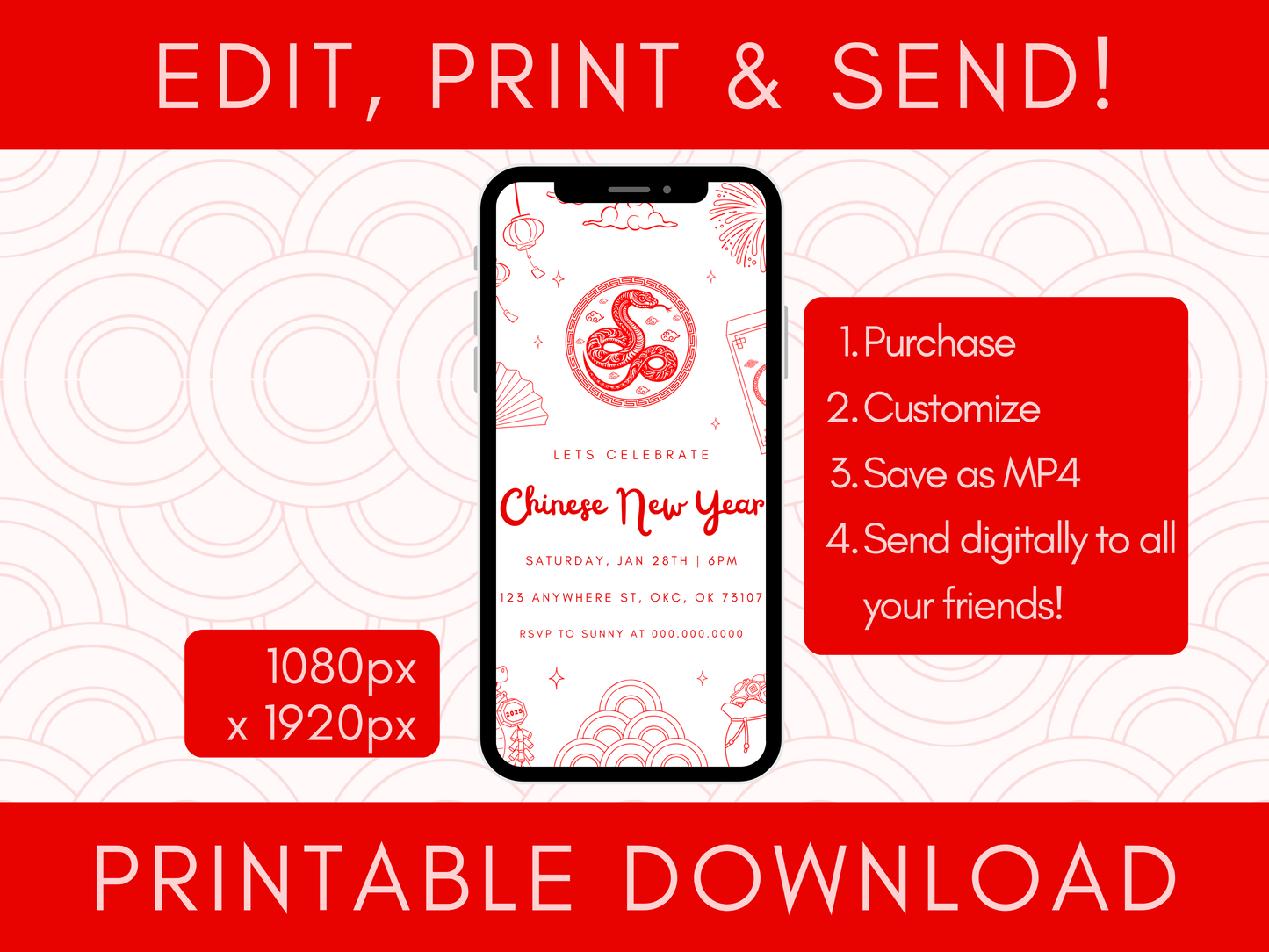 Chinese New Year Party Invitation