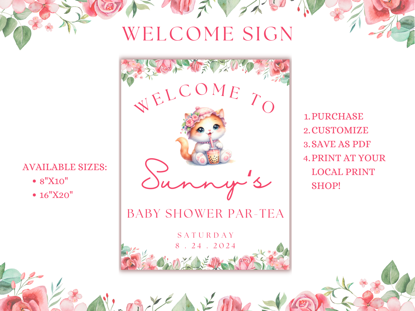 Boba Baby Shower Printable Party Bundle