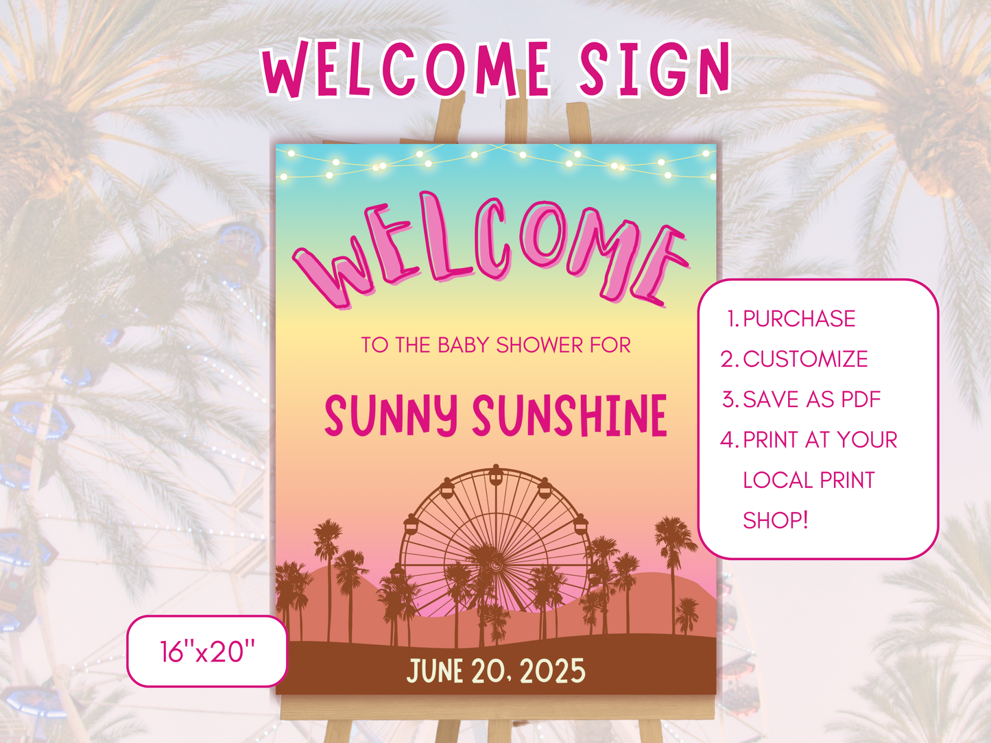 babyfest festival baby shower welcome sign