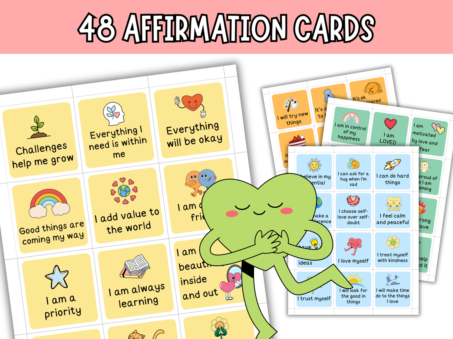 self-love affirmations bingo cards