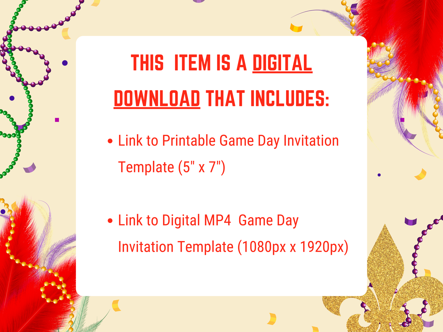 The Big Game Invitation | 2025 NOLA LIX Football Party Invitation | Editable