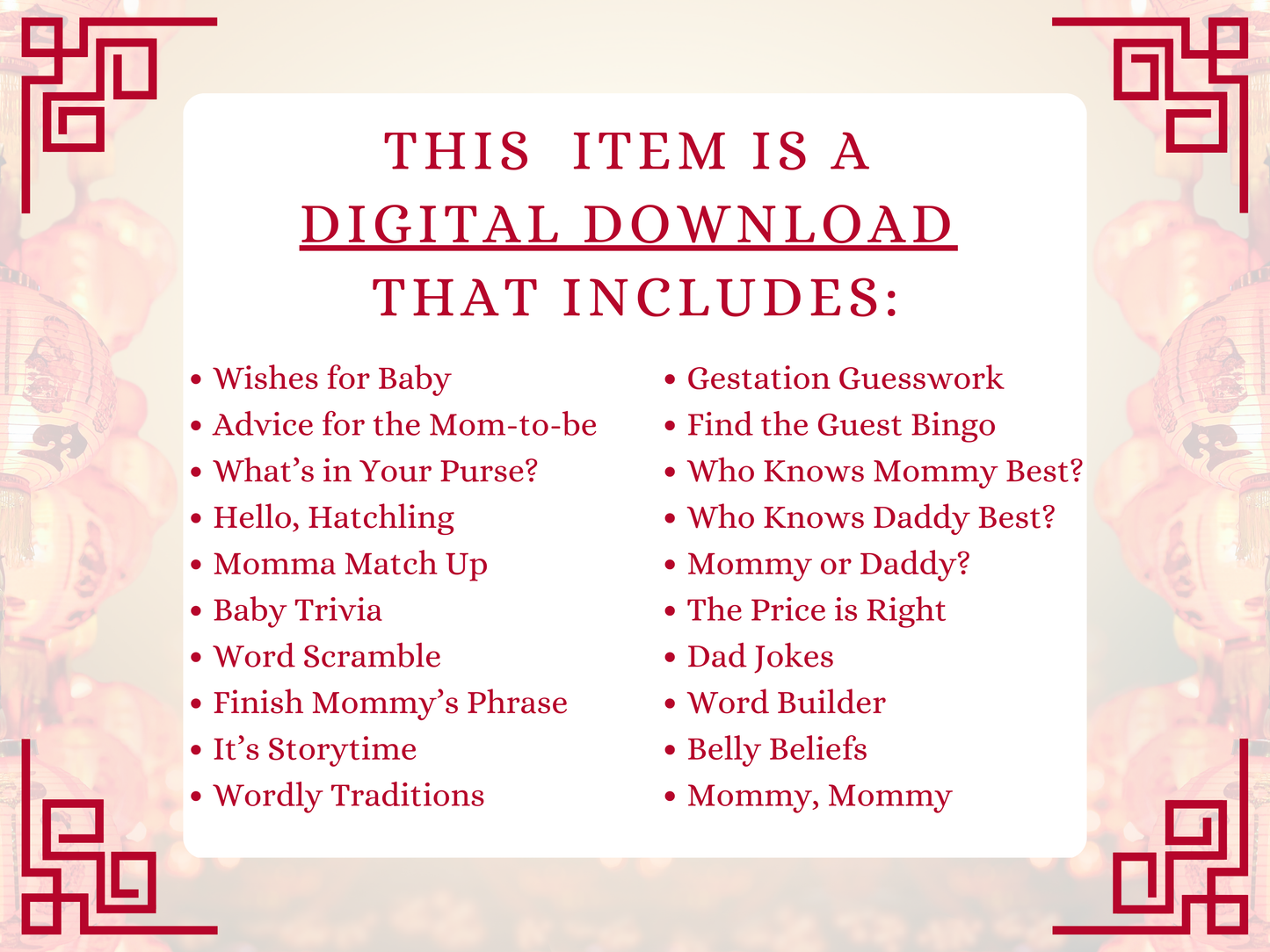 Dragon Baby Shower Printable Games