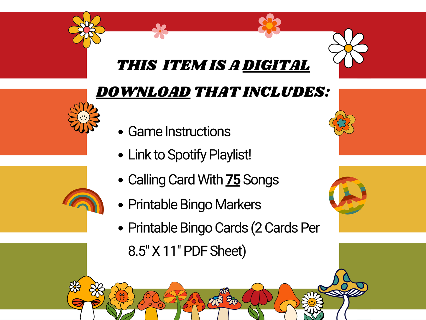 60 Music Bingo Printable Game With Playlist