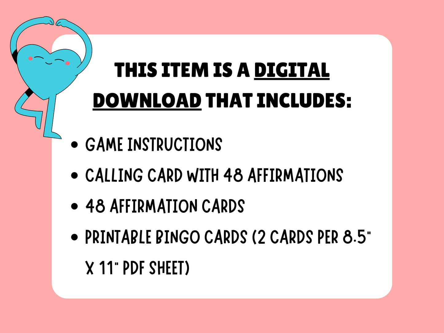 Self-Love Affirmations Bingo | Positive Affirmation Cards for Kids | Educational Printable