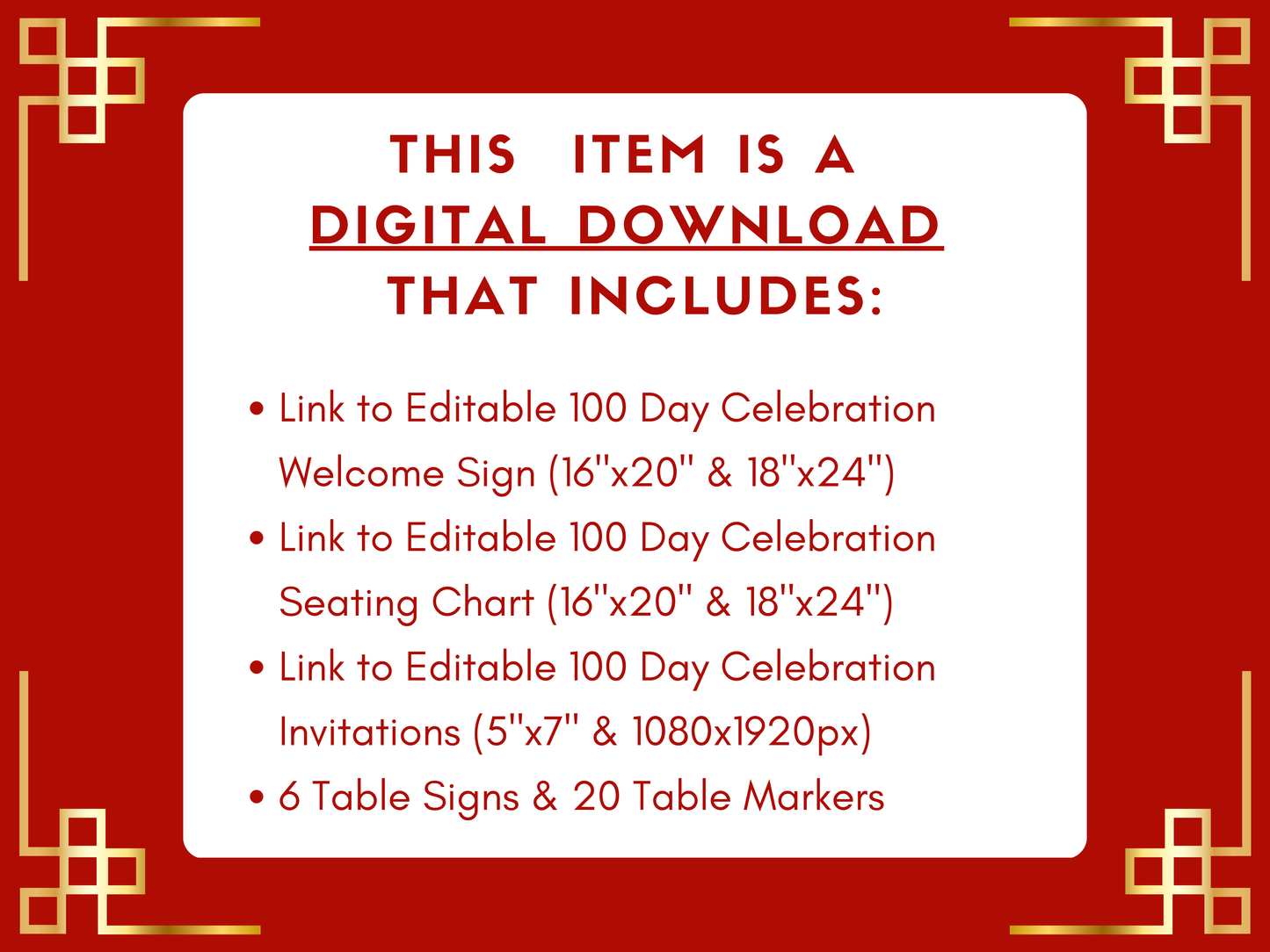 100 Day Celebration Party Bundle | Year of the Horse | Digital | Editable