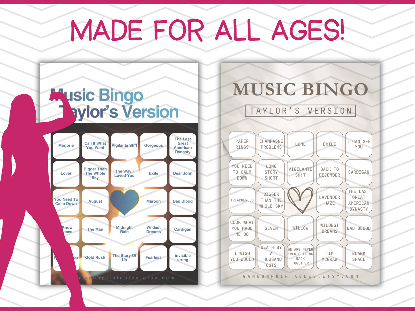 Swift Music Bingo With Playlist