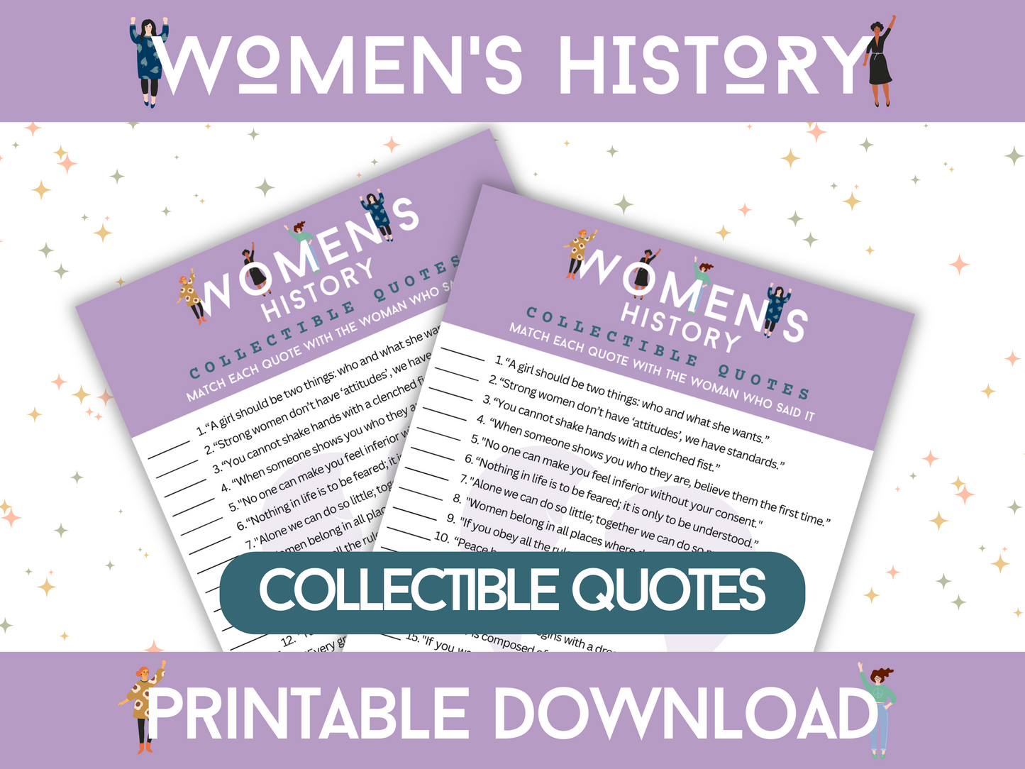 womens history month, international womens day printable game