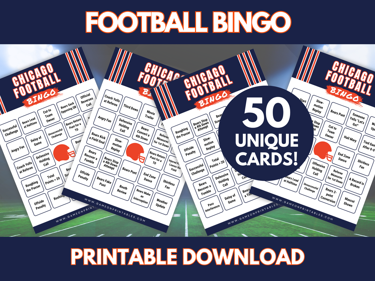 Chicago football gameday bingo