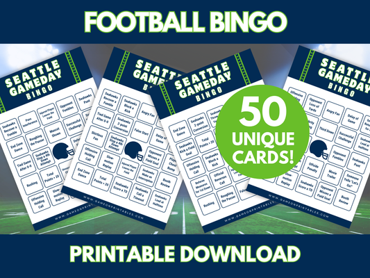 Seattle Football Game Day Bingo Cards