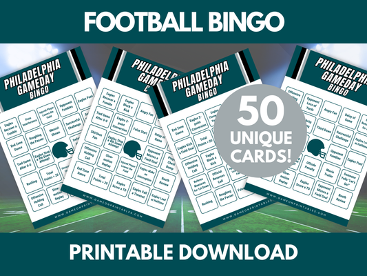 Philadelphia Football Game Day Bingo Cards