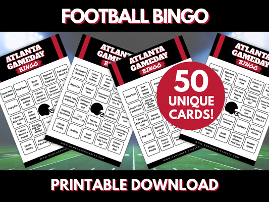Atlanta Football Game Day Bingo Cards