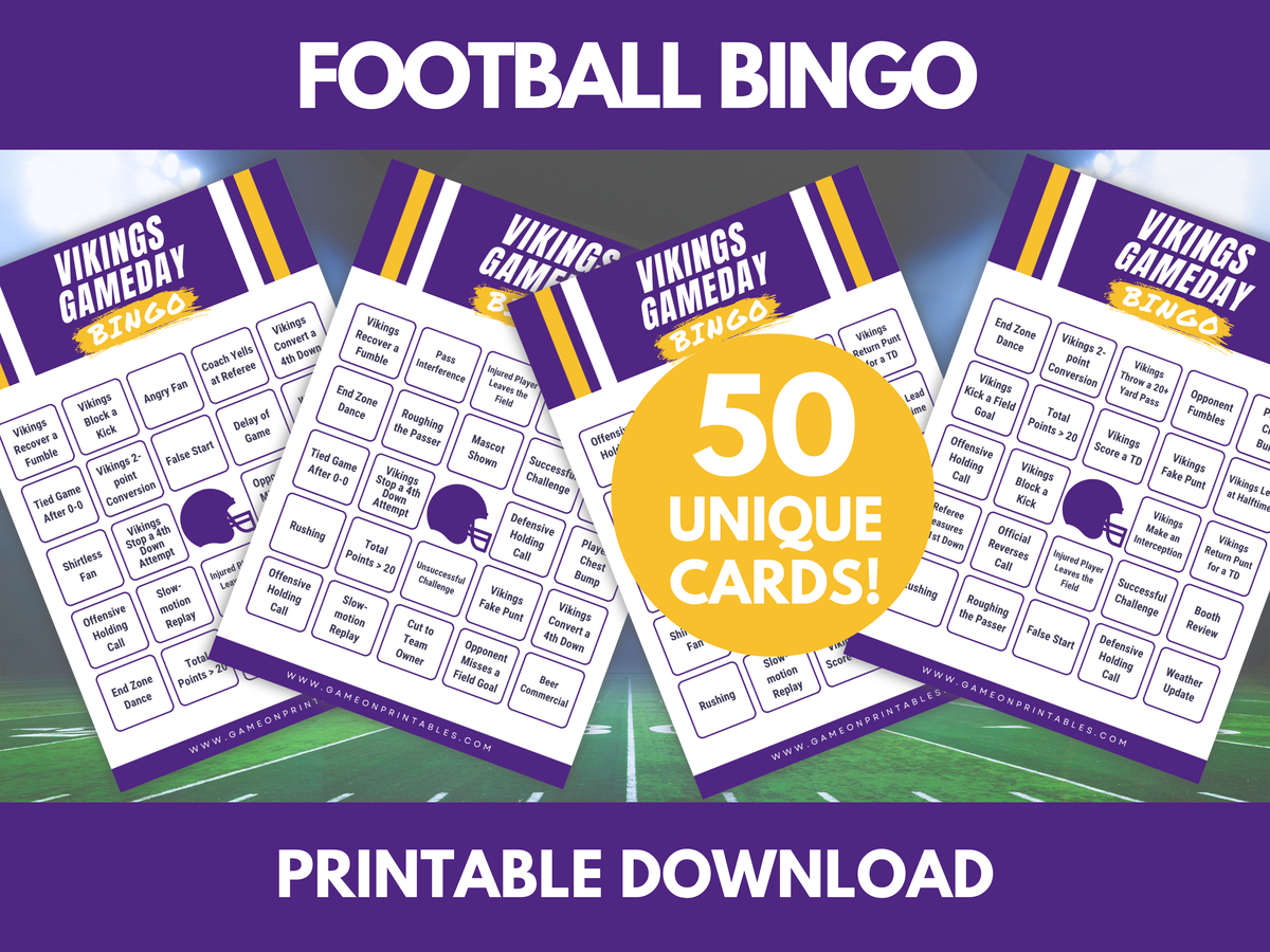Minnesota Football Gameday Bingo