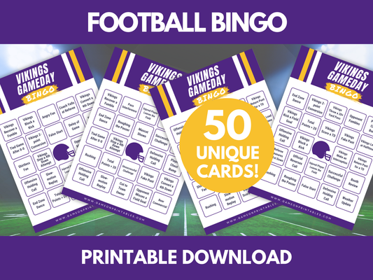 Minnesota Football Gameday Bingo