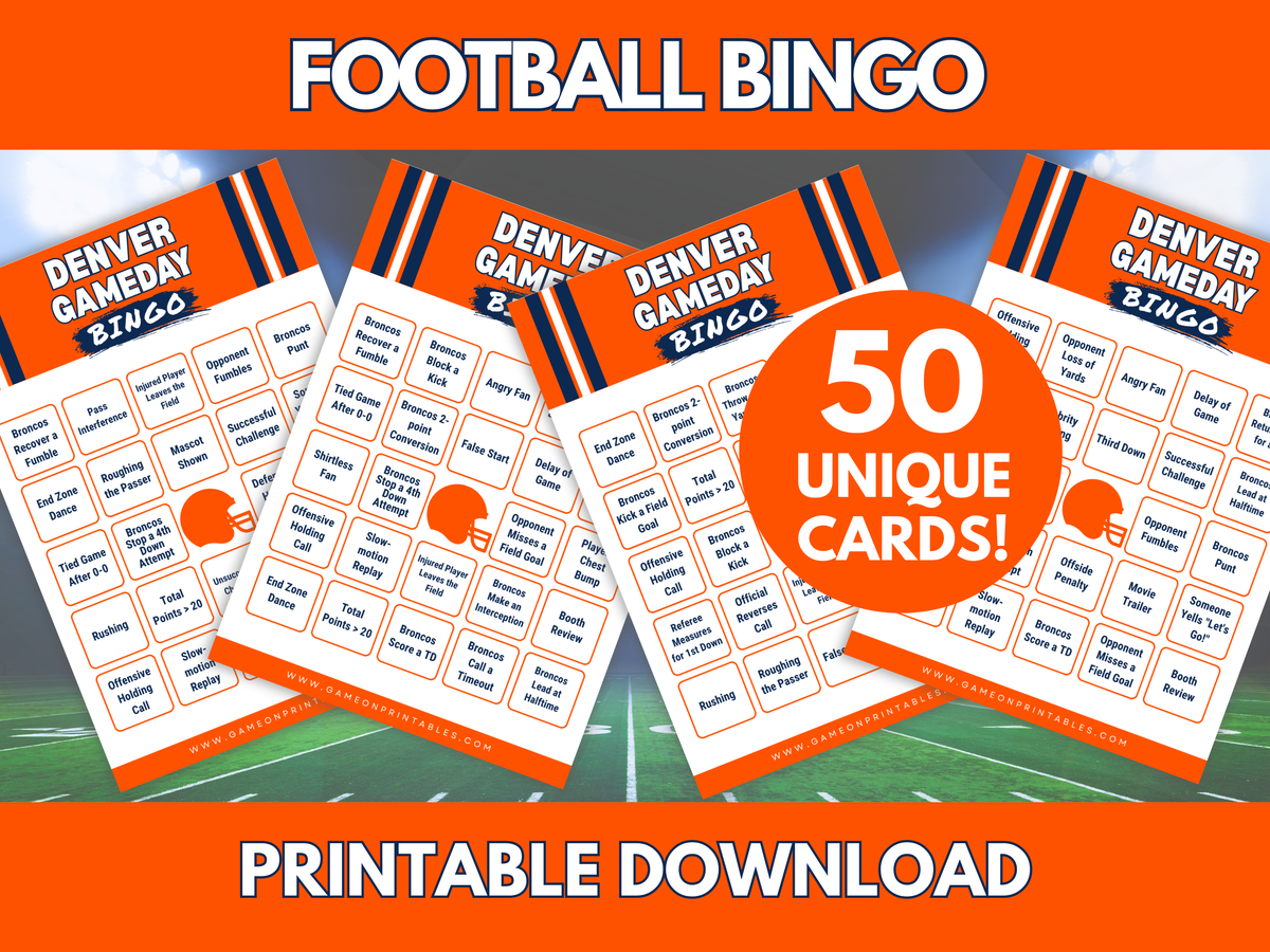 Denver Football Gameday Bingo