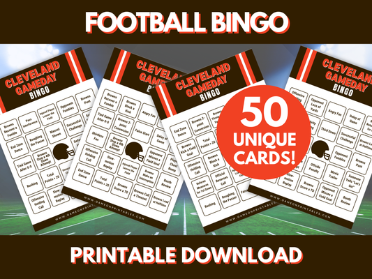Cleveland Football Game Day Bingo Cards