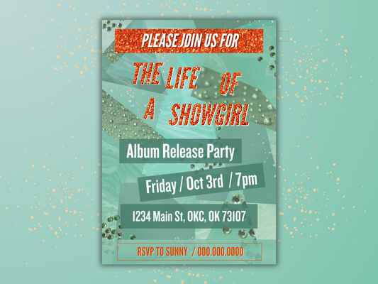 T Swift TS 12 TLOAS New Album Party Invitation