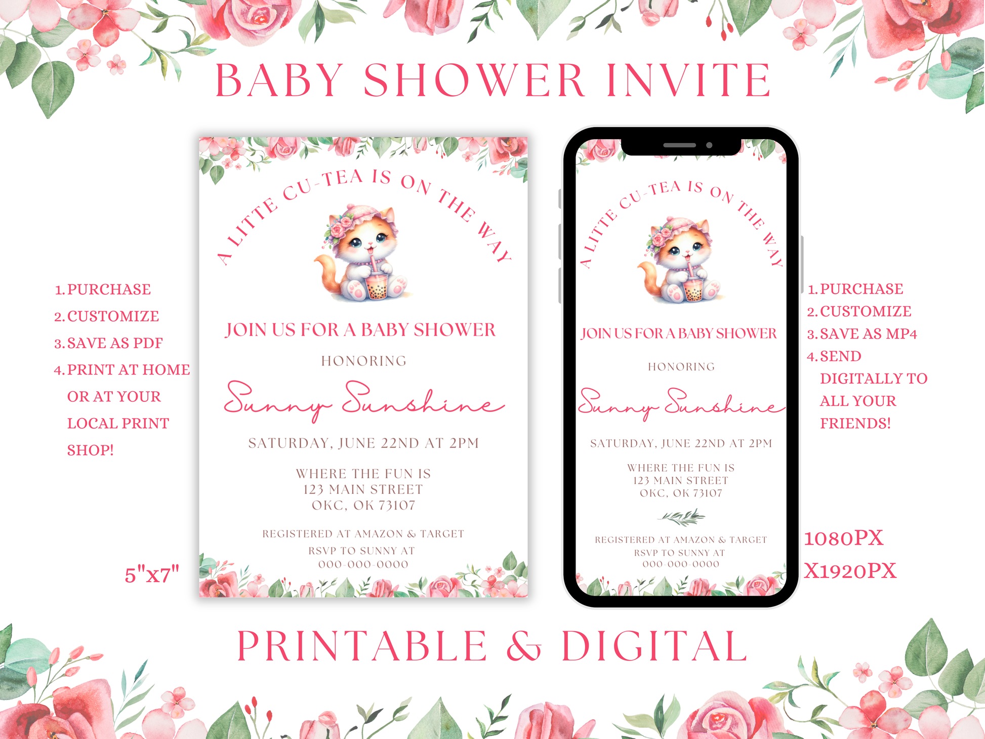 Boba Baby Shower Printable Party Bundle