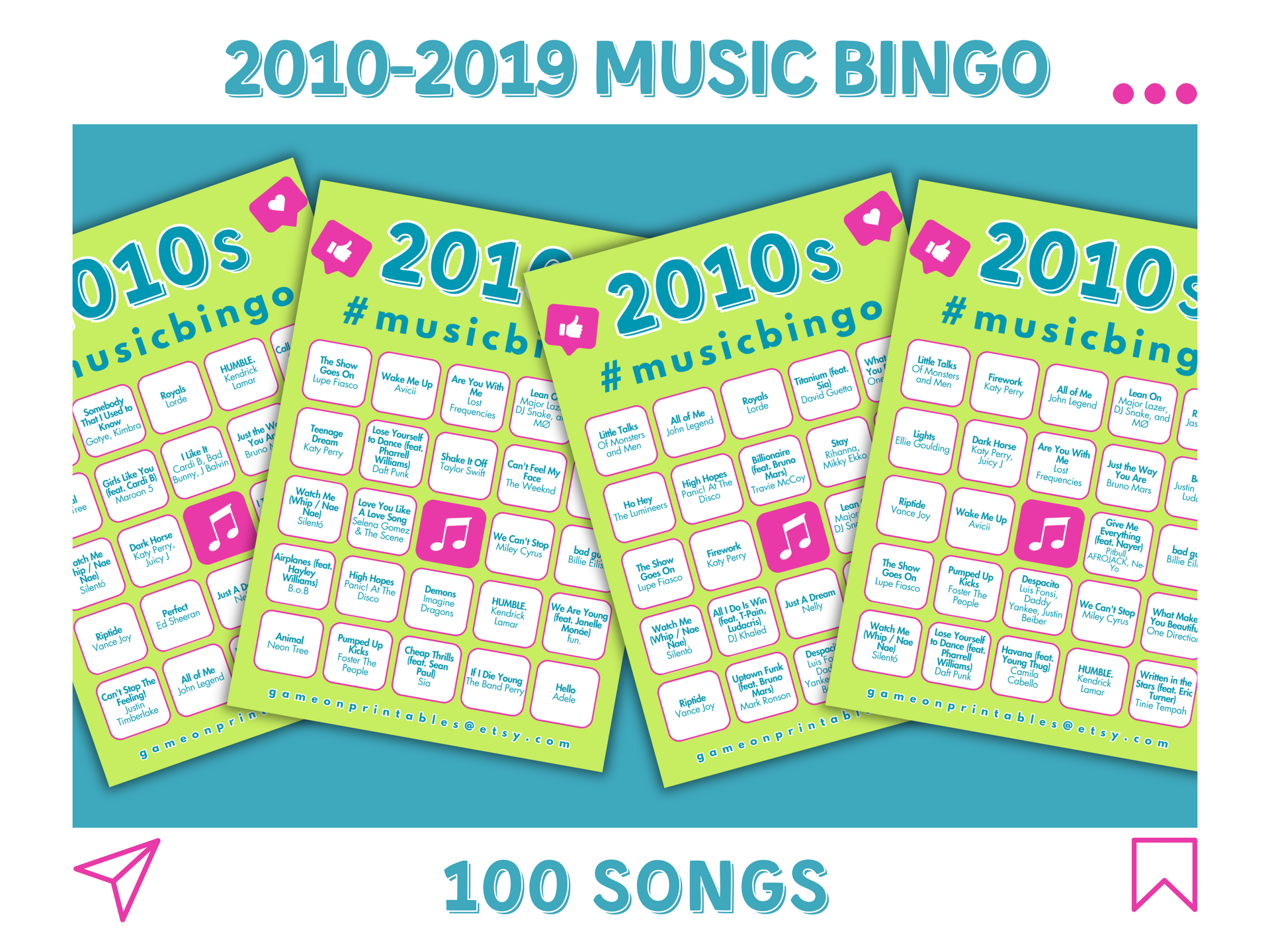 2010s Music Bingo With Playlist | 2010s Party Games | Printable Games – game on printables 2010s-music-bingo-with-playlist-2010s-party-games-printable-games-game-on-printables