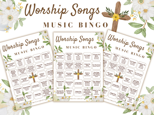 Worship Songs Music Bingo With Playlist