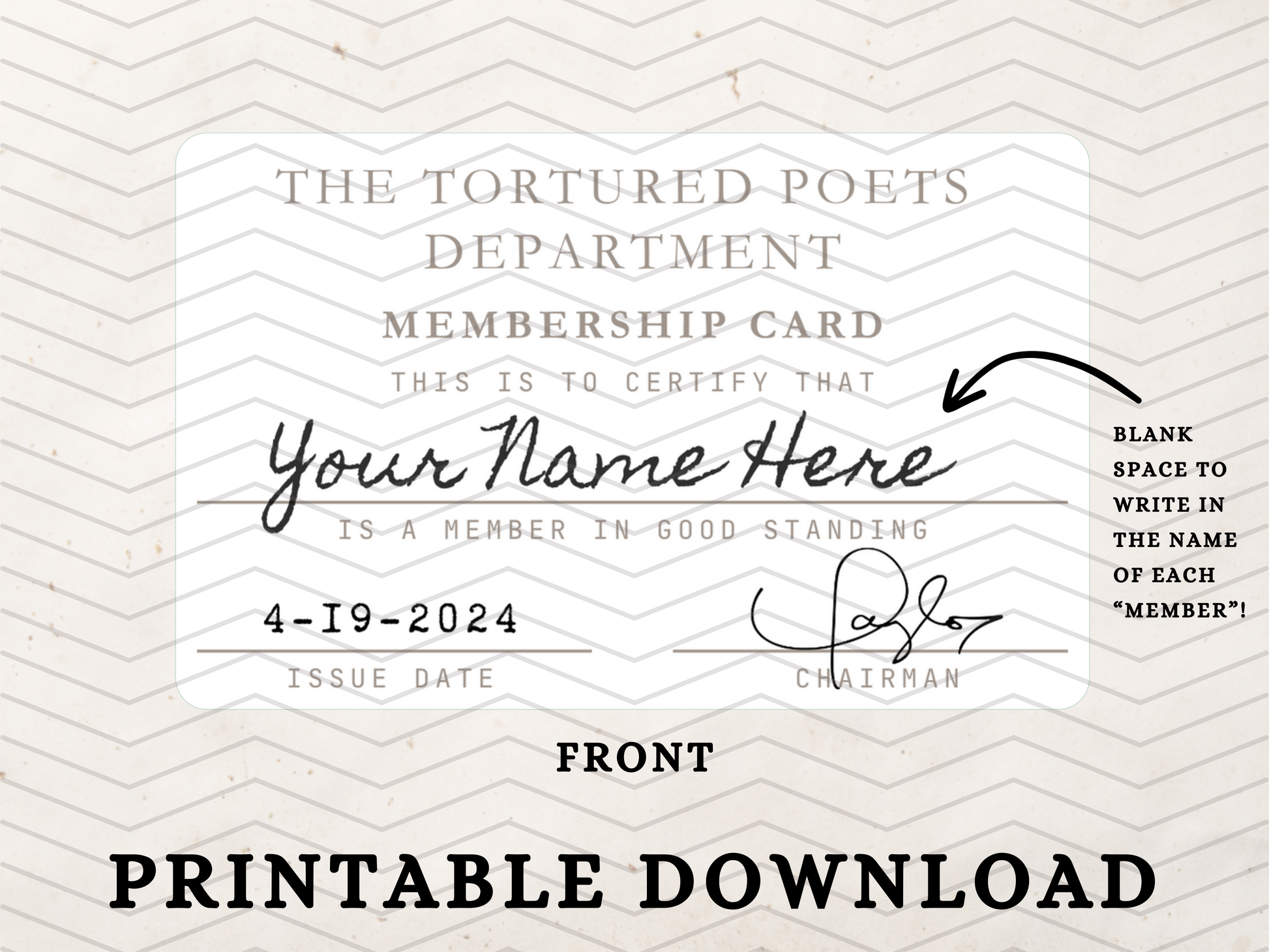 TTPD Membership Cards
