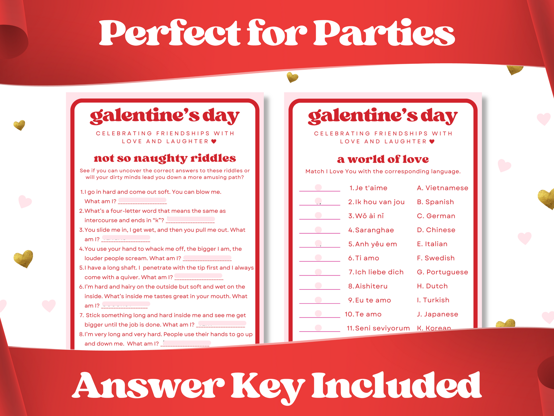 galentine valentine printable party games