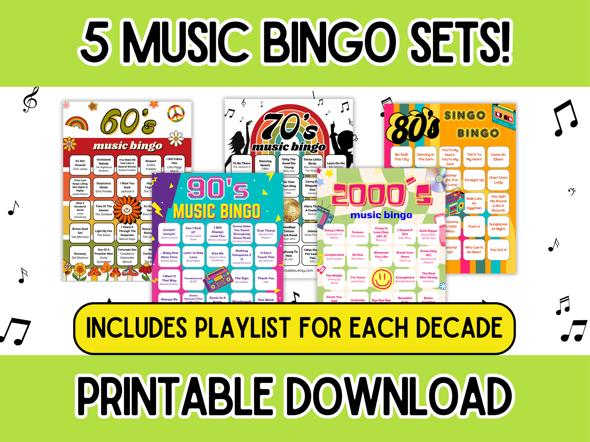 5-pack-music-bingo-with-playlist-60s-70s-80s-90s-2000s-bingo-p-game-on-printables for Free Music Bingo Cards Printables 5-Pack Music Bingo With Playlist | 60s, 70s, 80s, 90s, 2000s Bingo | P – game on printables for Free Music Bingo Cards Printables