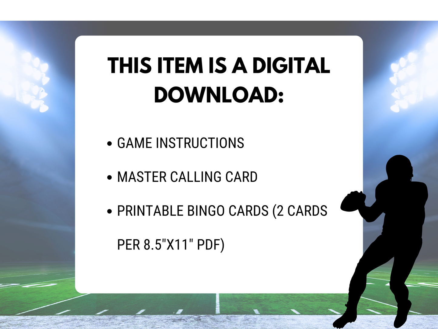 New Orleans Football Bingo | Game Day Bingo | Football Party Games | 50 Printable Bingo Cards