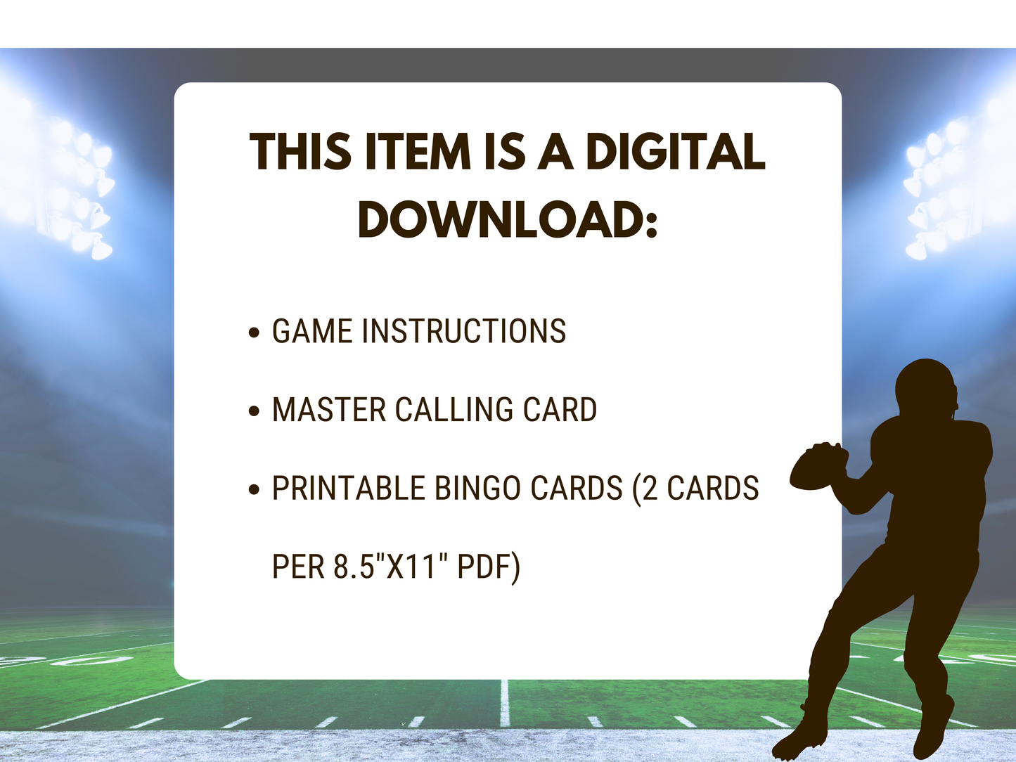 Cleveland Football Bingo | Game Day Bingo | Football Party Games | 50 Printable Bingo Cards