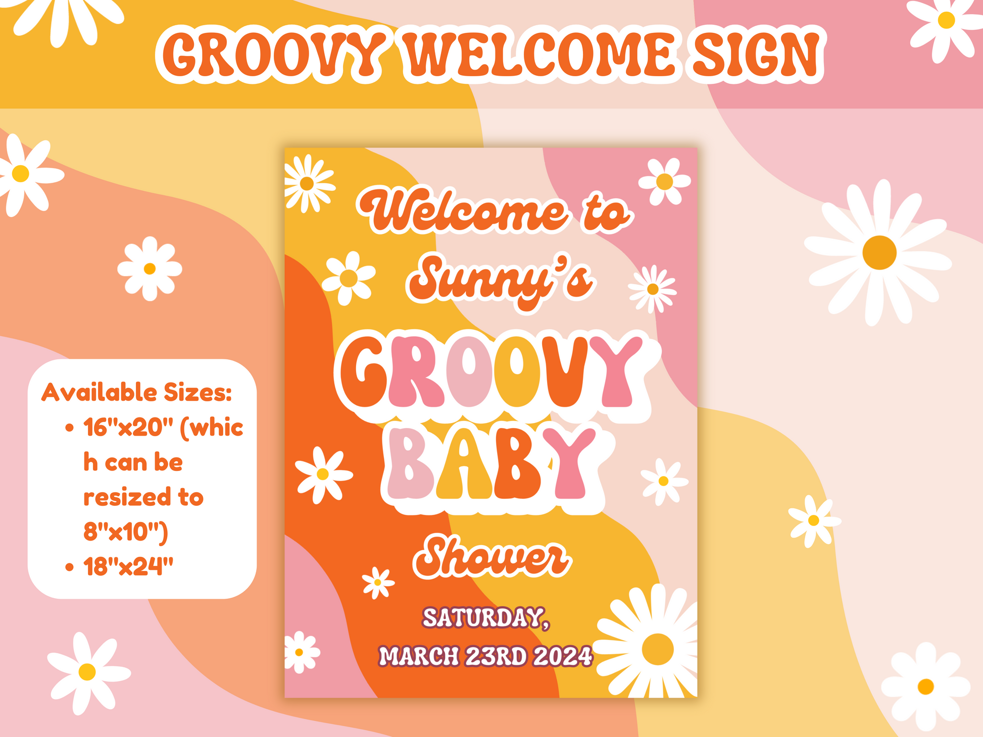 Groovy Baby Shower Printable Party Bundle