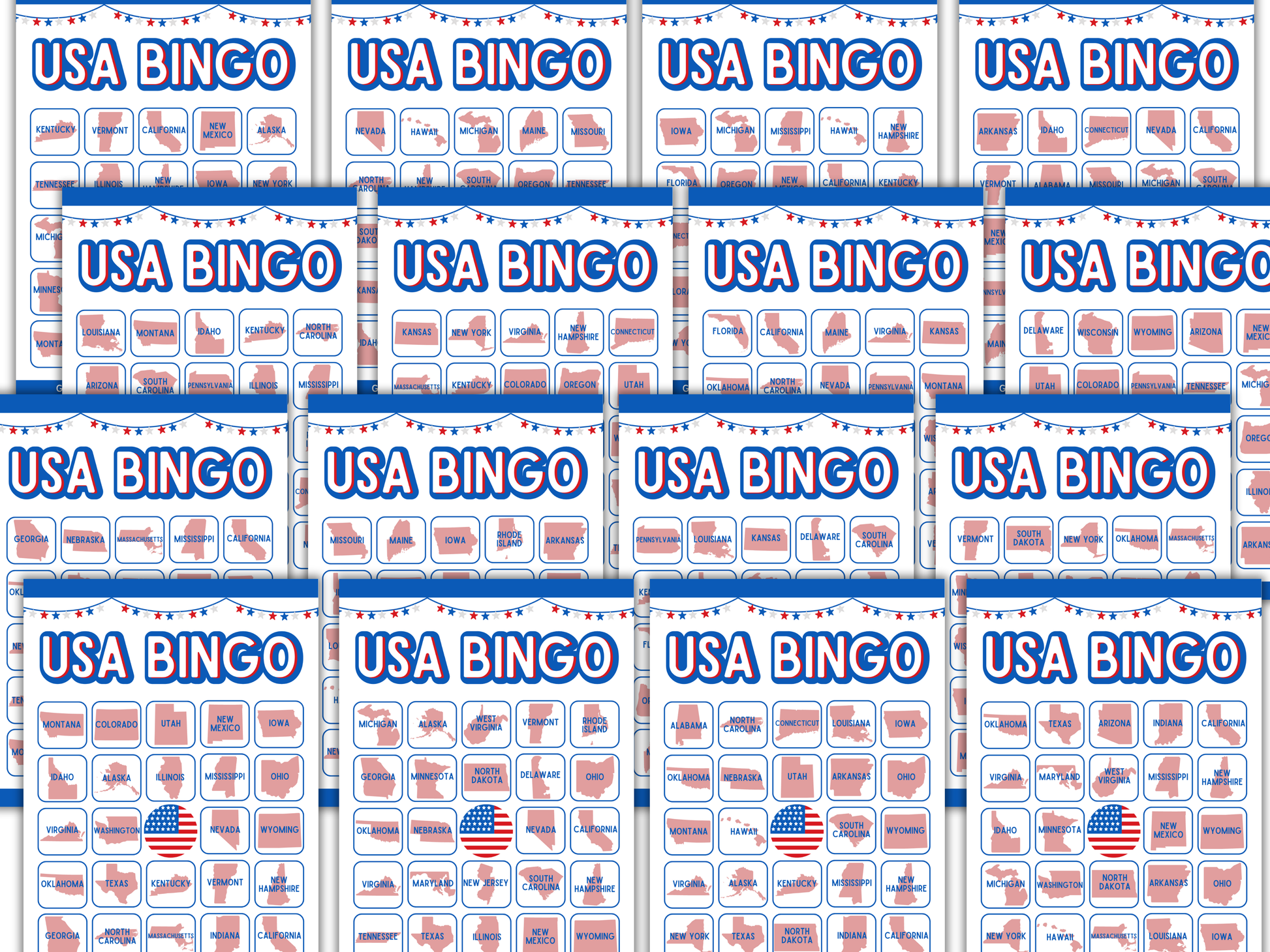 4th of July USA Bingo