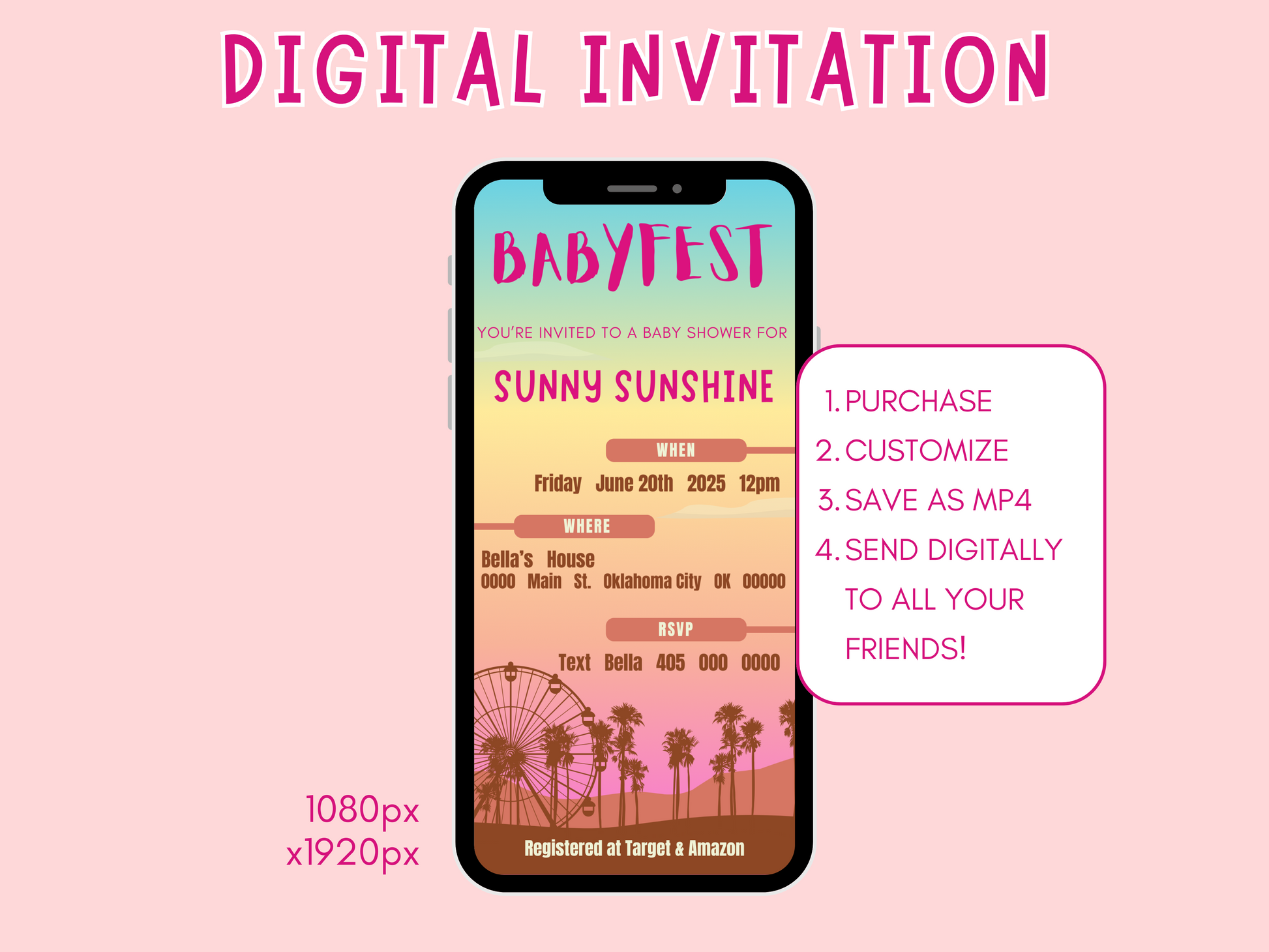 Babyfest baby shower invitation card set
