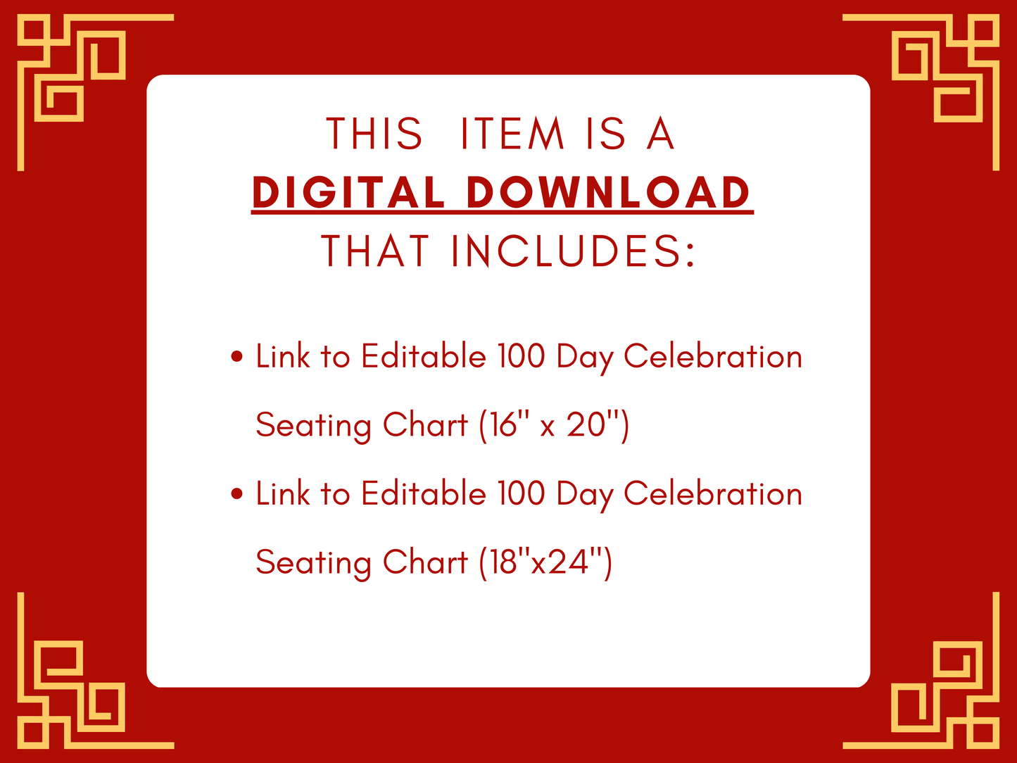 100 Day Celebration, Year of the Snake Seating Chart | Red Egg and Ginger Party | Editable