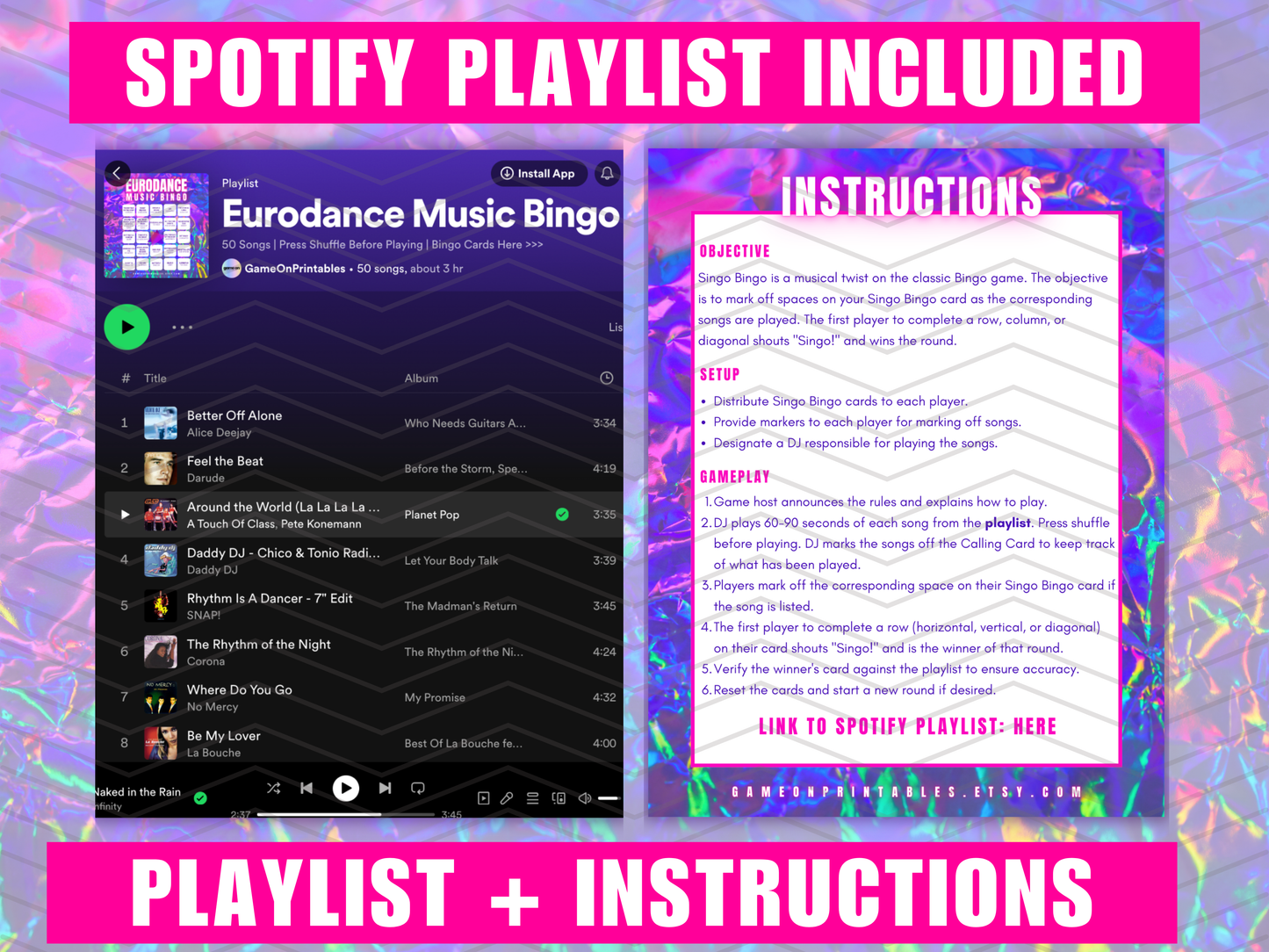 90s Eurodance Music Bingo With Playlist