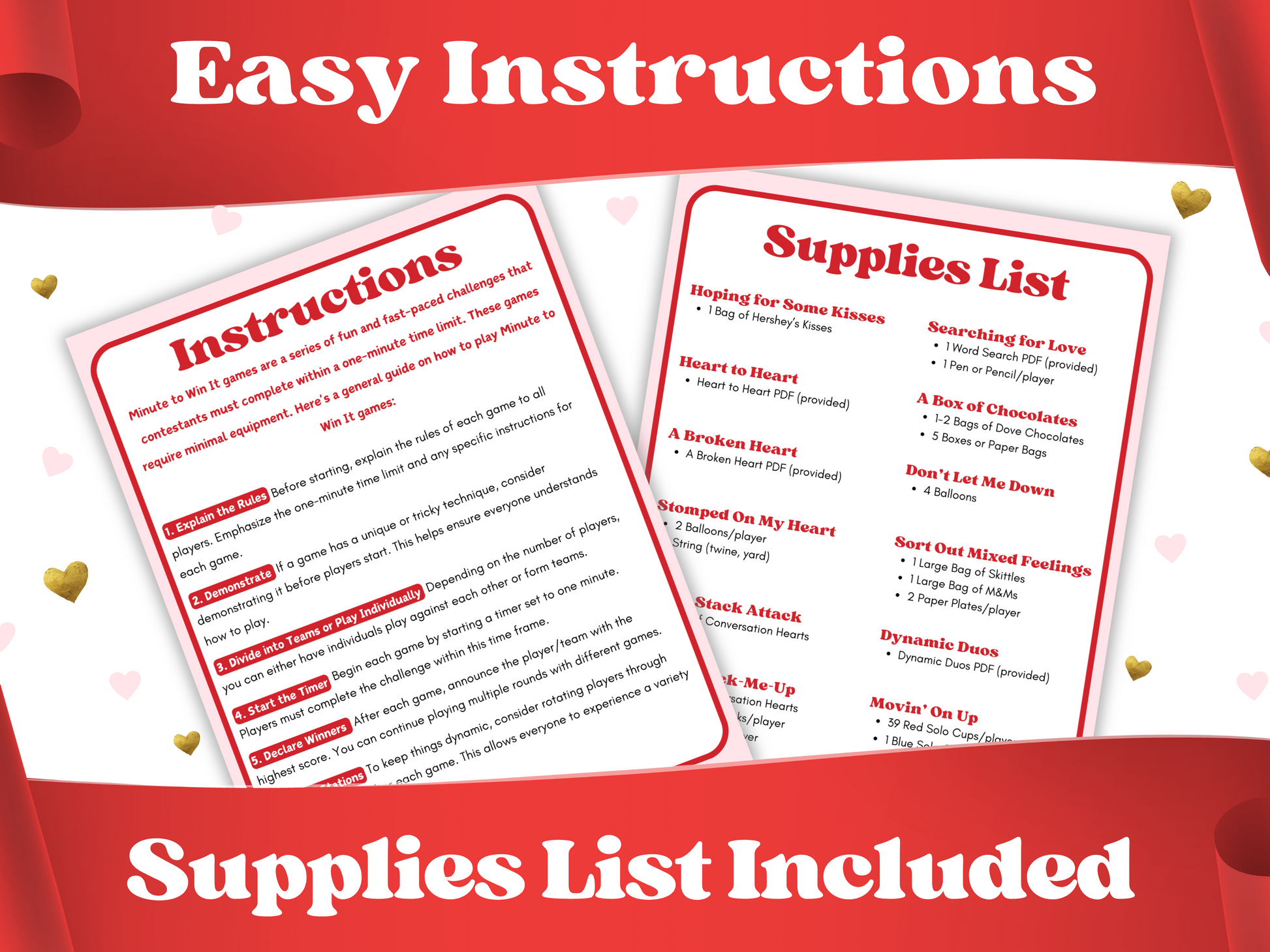 Valentine Galentines day printable party games