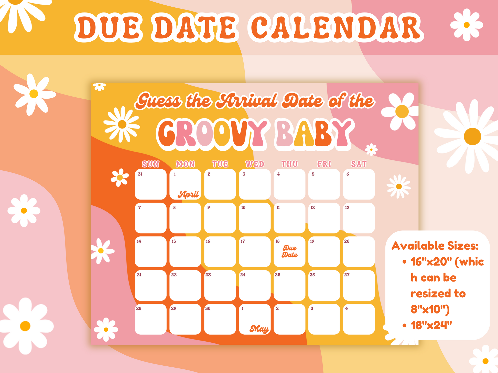 Groovy Baby Shower Printable Party Bundle