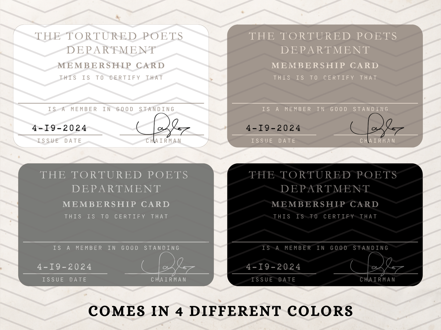 TTPD Membership Cards