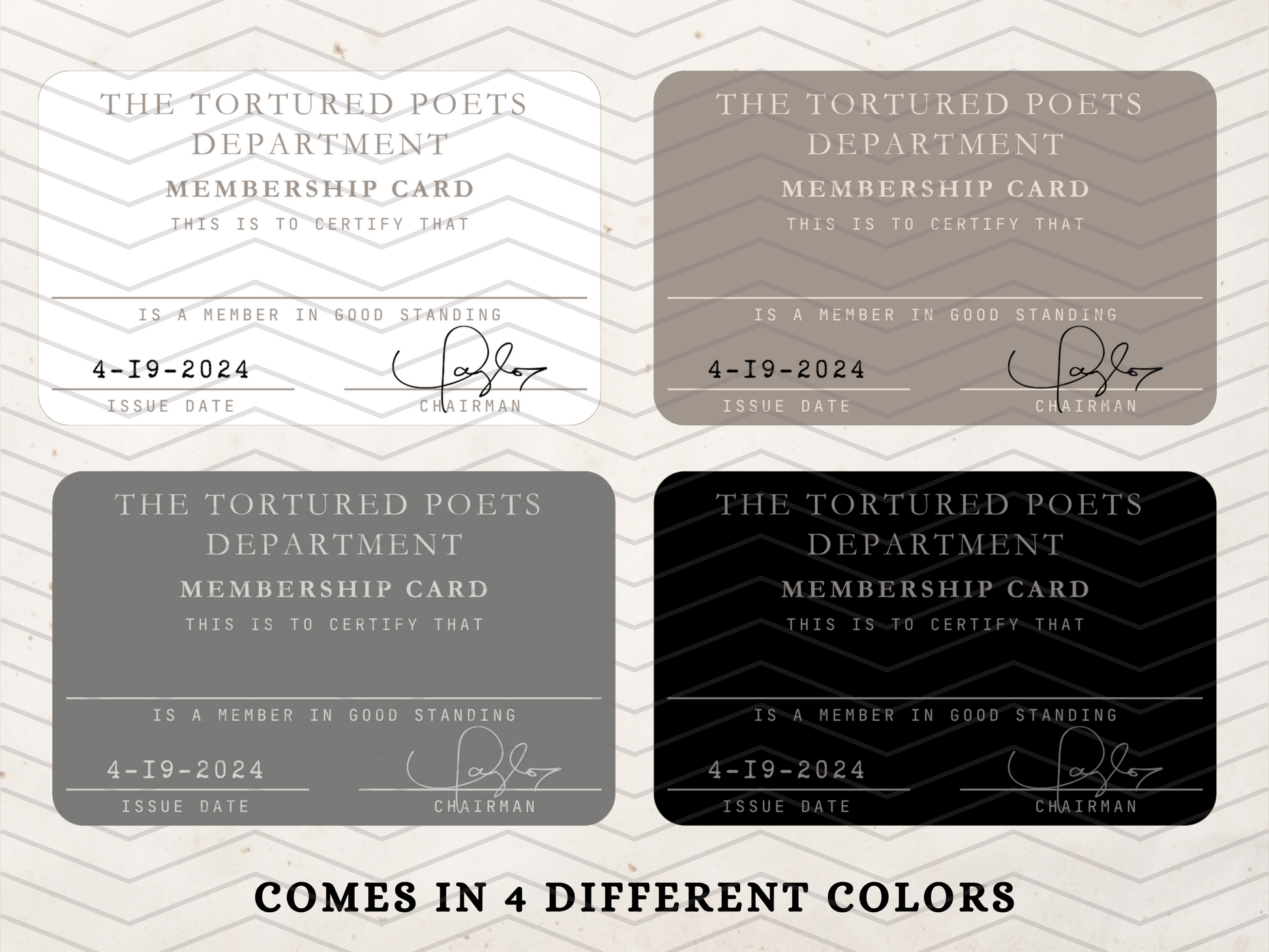TTPD Membership Cards