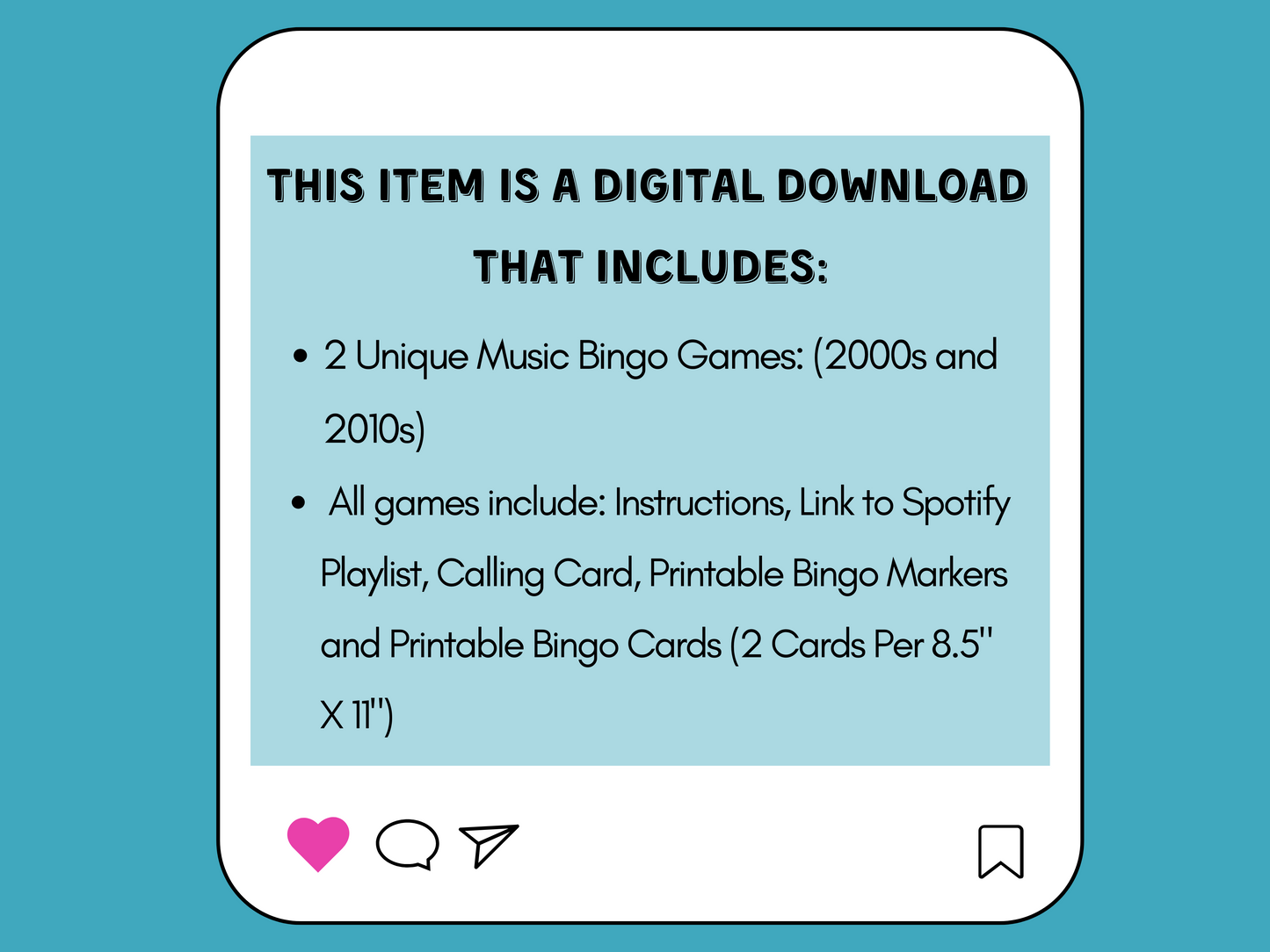 Music Bingo - 2 Pack | 2000s and 2010s Music Bingo with Playlist | Printable Games