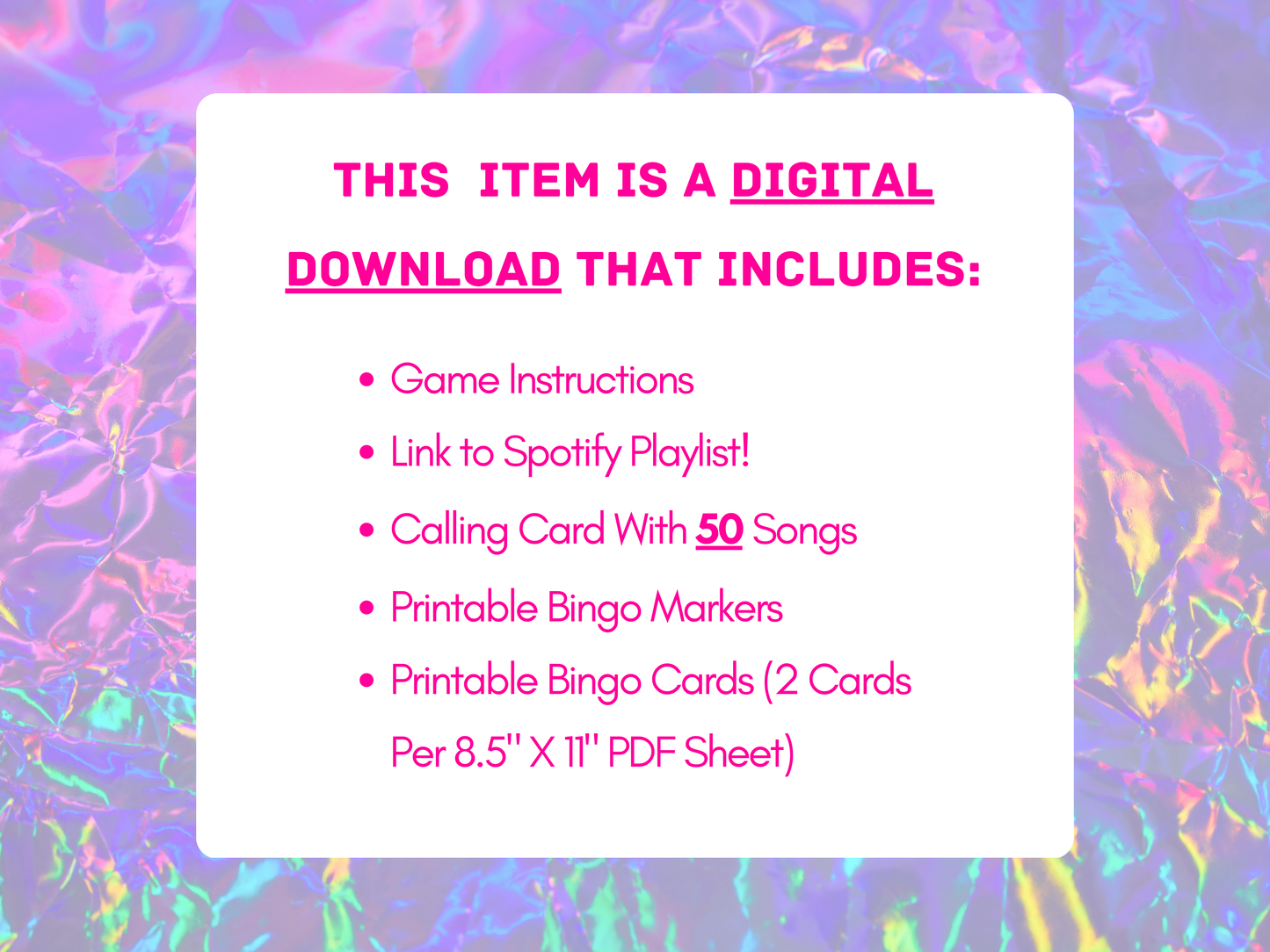 Eurodance Music Bingo With Playlist | 90s Party Games | Printable Games
