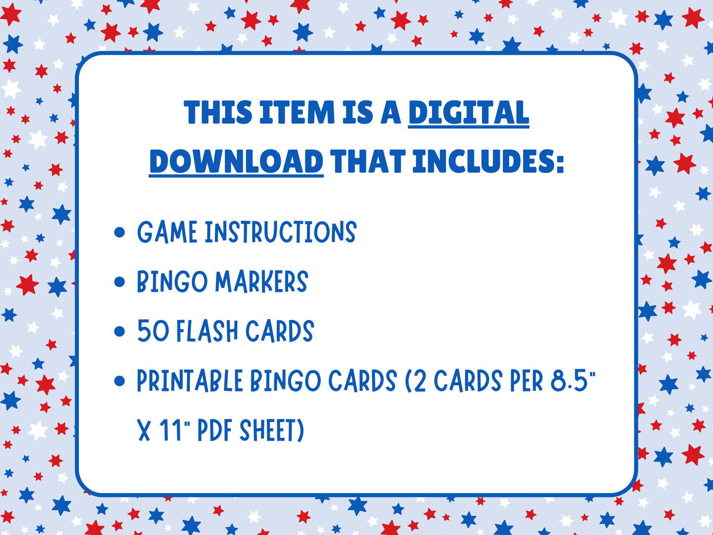 United States Bingo | 50 US State Capital Flash Cards | Educational Printable Games