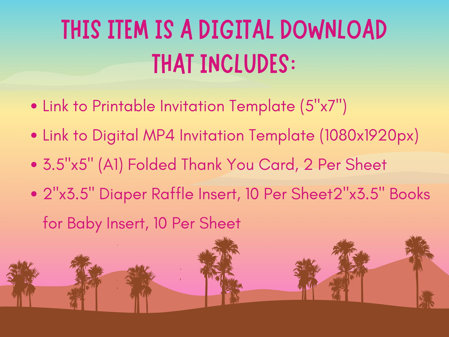 Babyfest Invitation Set, Editable | Festival-themed Baby Shower Card Set | Printable, Digital